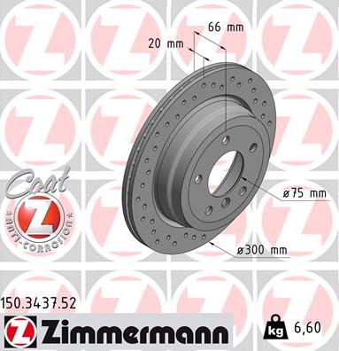 Zimmermann 150.3437.52 - Brake Disc autospares.lv
