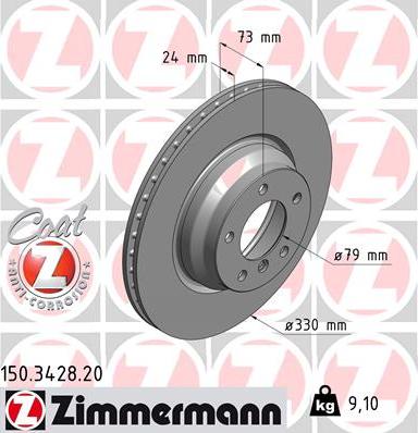 Zimmermann 150.3428.20 - Brake Disc autospares.lv