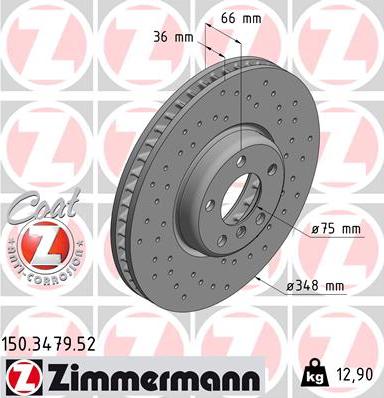 Zimmermann 150.3479.52 - Brake Disc autospares.lv