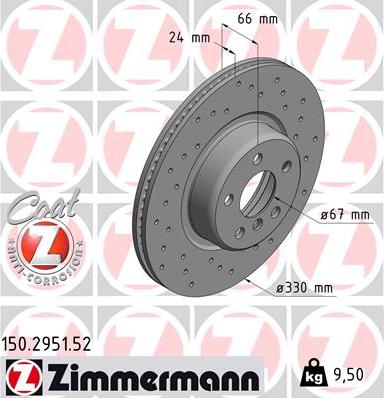 Zimmermann 150.2951.52 - Brake Disc autospares.lv