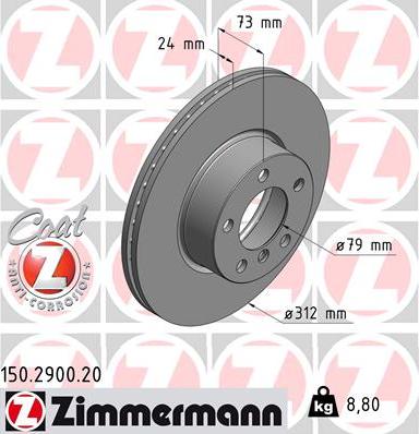 Zimmermann 150.2900.20 - Brake Disc autospares.lv