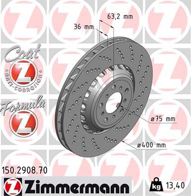 Zimmermann 150.2908.70 - Brake Disc autospares.lv
