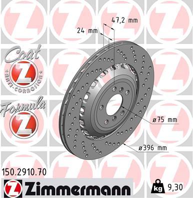 Zimmermann 150.2910.70 - Brake Disc autospares.lv