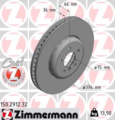 Zimmermann 150.2912.32 - Brake Disc autospares.lv