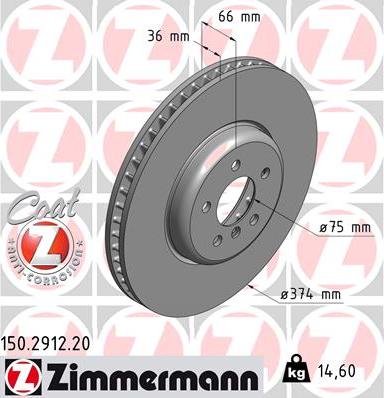 Zimmermann 150.2912.20 - Brake Disc autospares.lv