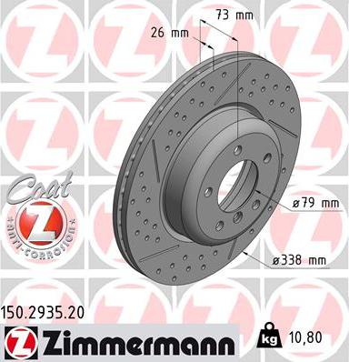 Zimmermann 150.2935.20 - Brake Disc autospares.lv