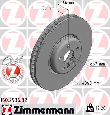 Zimmermann 150.2936.32 - Brake Disc autospares.lv