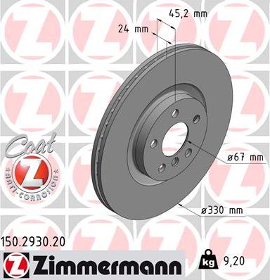 Zimmermann 150.2930.20 - Brake Disc autospares.lv