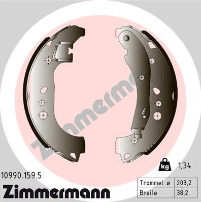 Zimmermann 10990.159.5 - Brake Shoe Set autospares.lv