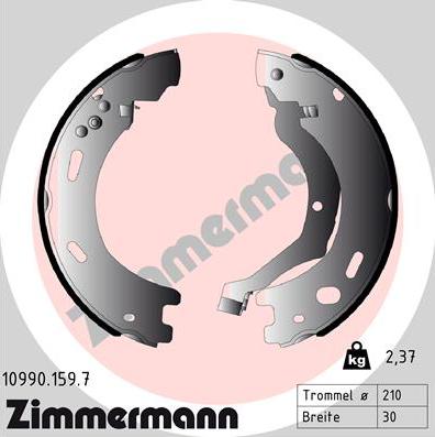 Zimmermann 10990.159.7 - Brake Shoe Set, parking brake autospares.lv