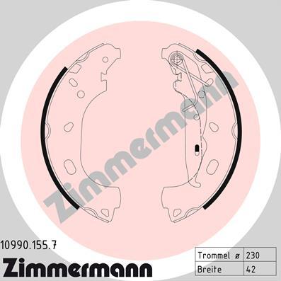 Zimmermann 10990.155.7 - Brake Shoe Set autospares.lv