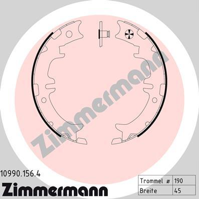 Zimmermann 10990.156.4 - Brake Shoe Set, parking brake autospares.lv