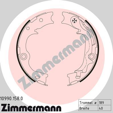 Zimmermann 10990.158.0 - Brake Shoe Set, parking brake autospares.lv