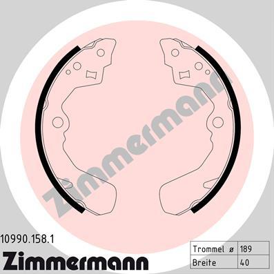 Zimmermann 10990.158.1 - Brake Shoe Set autospares.lv