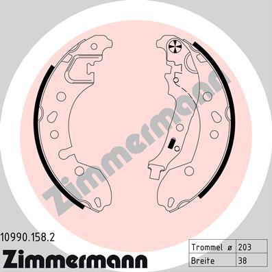 Zimmermann 10990.158.2 - Brake Shoe Set autospares.lv