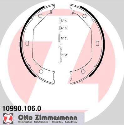 Zimmermann 10990.106.0 - Brake Shoe Set, parking brake autospares.lv