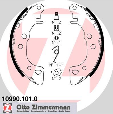 Zimmermann 10990.101.0 - Brake Shoe Set autospares.lv