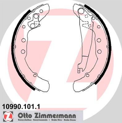 Zimmermann 10990.101.1 - Brake Shoe Set autospares.lv
