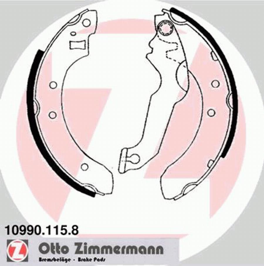 Zimmermann 109901158 - Brake Shoe Set autospares.lv