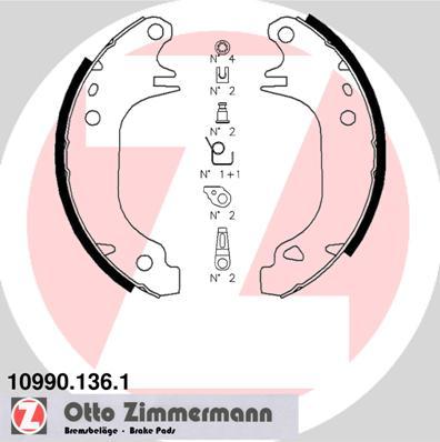 Zimmermann 10990.136.1 - Brake Shoe Set autospares.lv