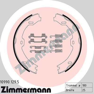 Zimmermann 10990.129.5 - Brake Shoe Set, parking brake autospares.lv