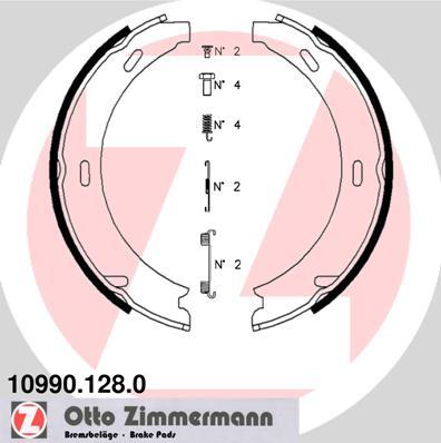 Zimmermann 10990.128.0 - Brake Shoe Set, parking brake autospares.lv