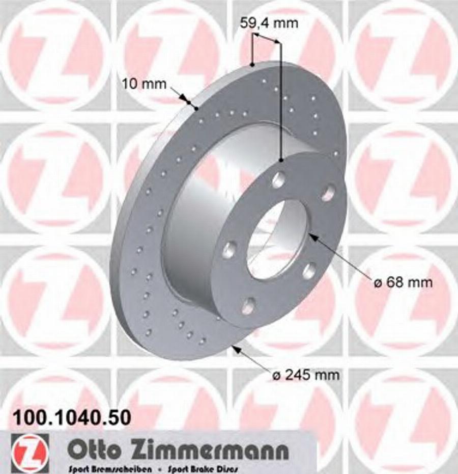 Zimmermann 100104050 - Brake Disc autospares.lv