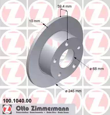 Zimmermann 100.1040.00 - Brake Disc autospares.lv