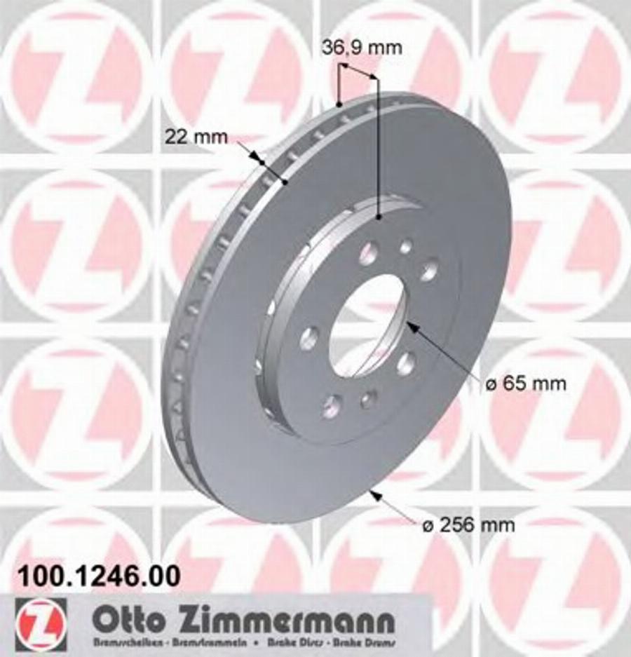 Zimmermann 100 1246 00 - Brake Disc autospares.lv