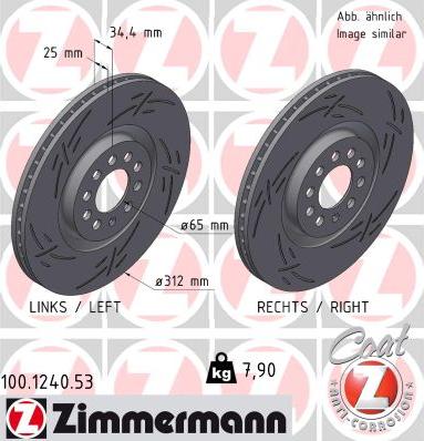 Zimmermann 100.1240.53 - Brake Disc autospares.lv