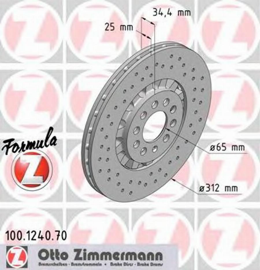 Zimmermann 100.1240.70 - Brake Disc autospares.lv