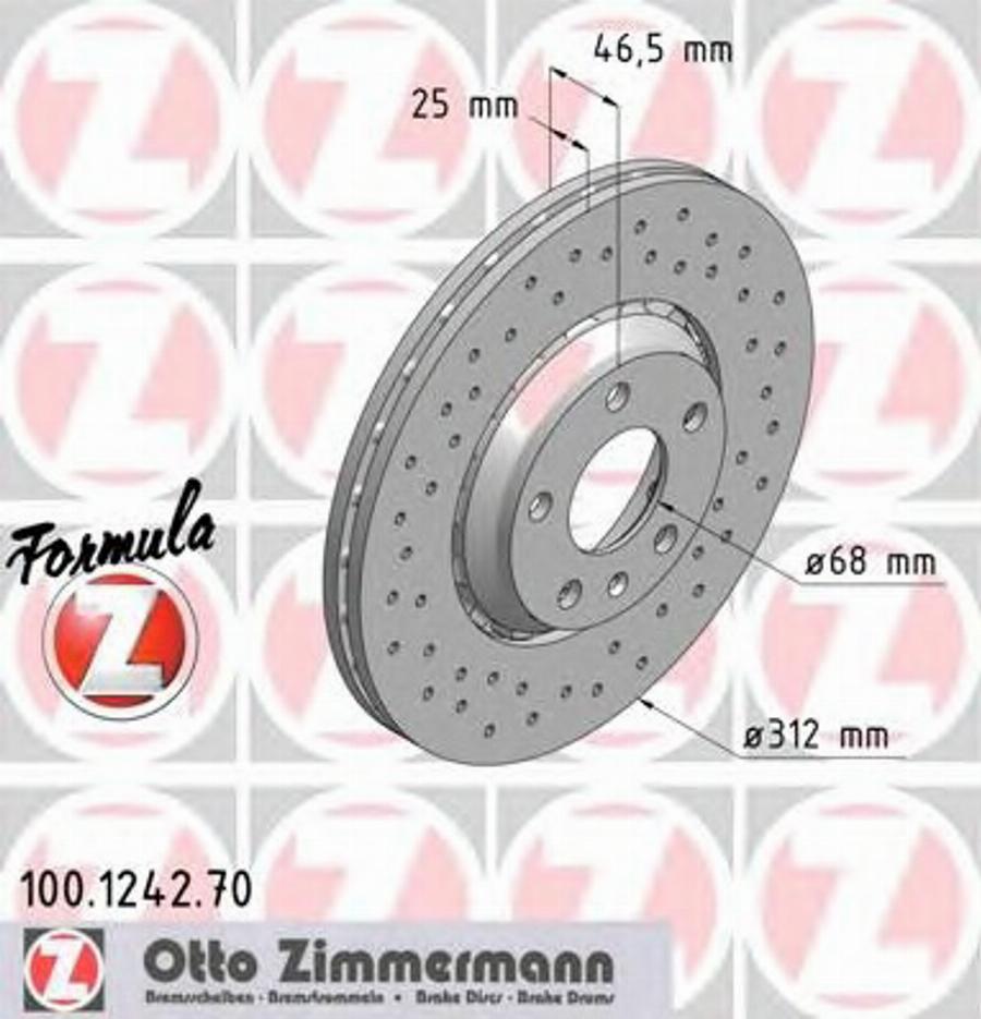 Zimmermann 100.1242.70 - Brake Disc autospares.lv