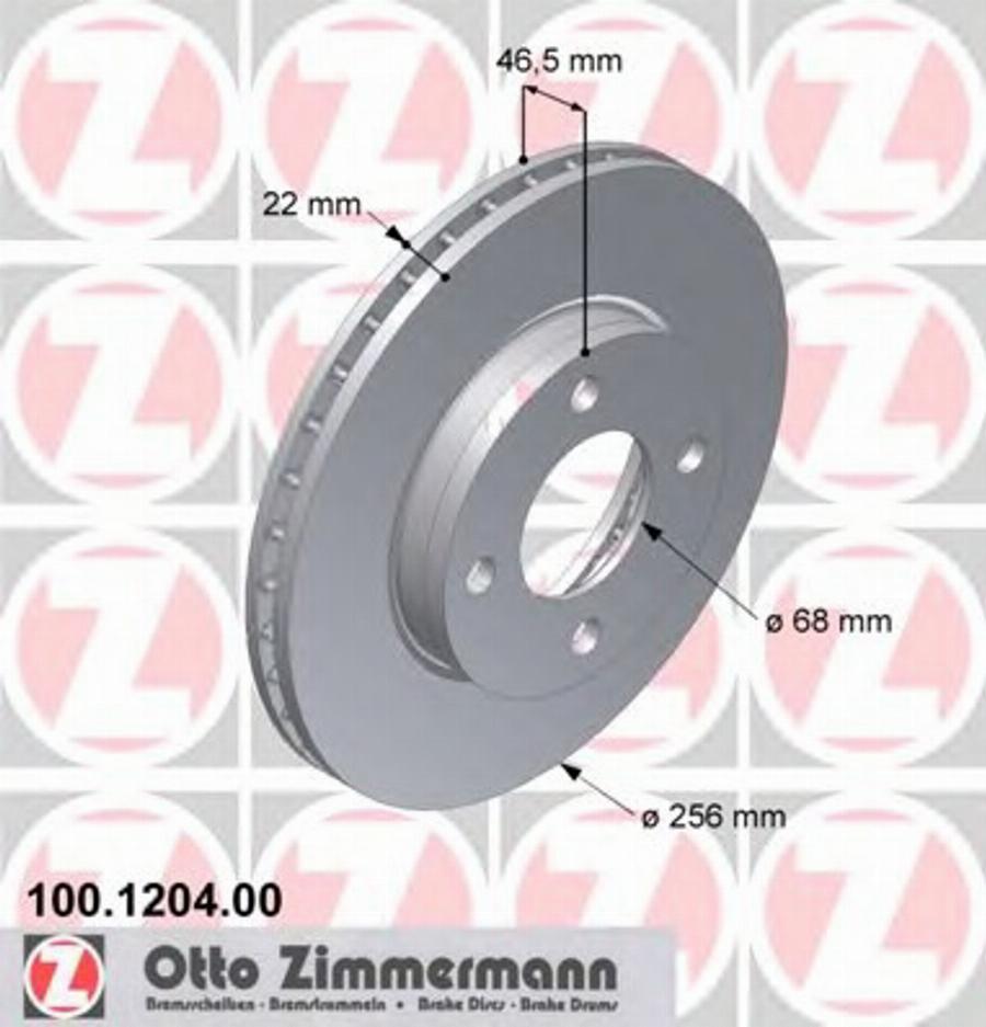 Zimmermann 100 1204 00 - Brake Disc autospares.lv