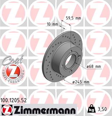 Zimmermann 100.1205.52 - Brake Disc autospares.lv