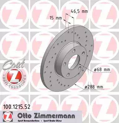 Zimmermann 100.1215.52 - Brake Disc autospares.lv