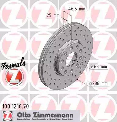 Zimmermann 100.1216.70 - Brake Disc autospares.lv