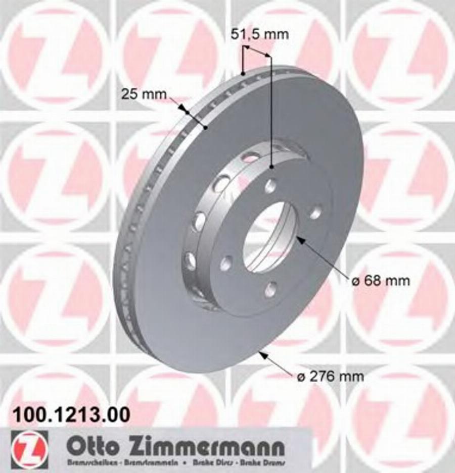 Zimmermann 100.1213.00 - Brake Disc autospares.lv