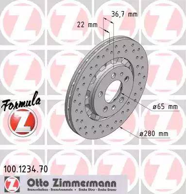 Zimmermann 100.1234.70 - Brake Disc autospares.lv