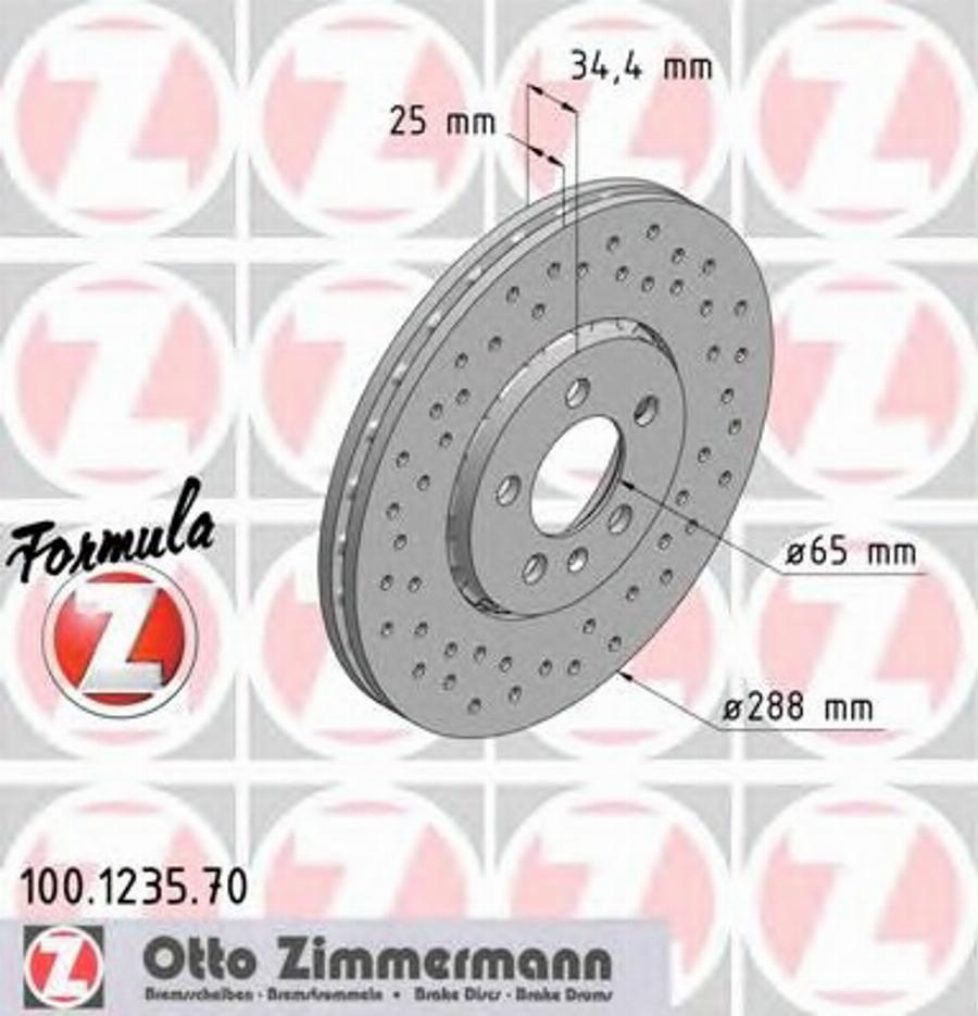 Zimmermann 100.1235.70 - Brake Disc autospares.lv