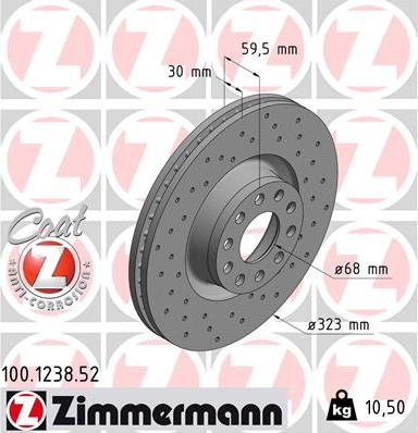 Zimmermann 100.1238.52 - Brake Disc autospares.lv