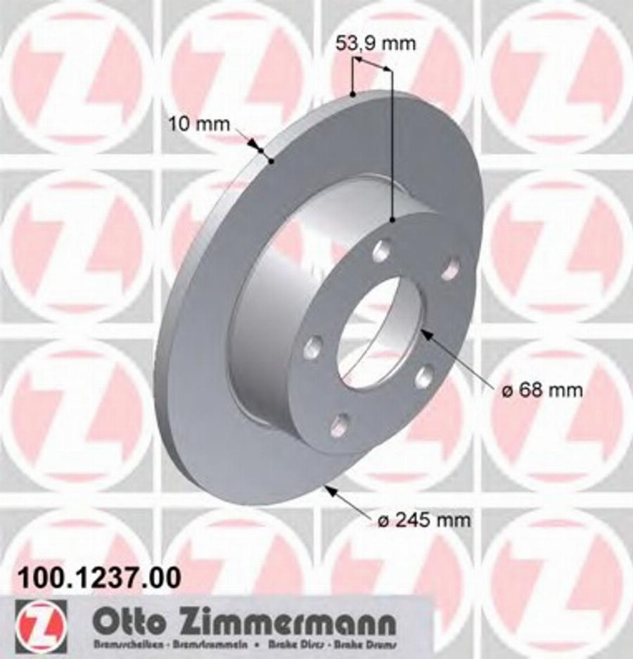 Zimmermann 100 1237 00 - Brake Disc autospares.lv