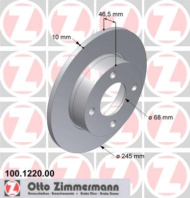 Zimmermann 100.1220.00 - Brake Disc autospares.lv