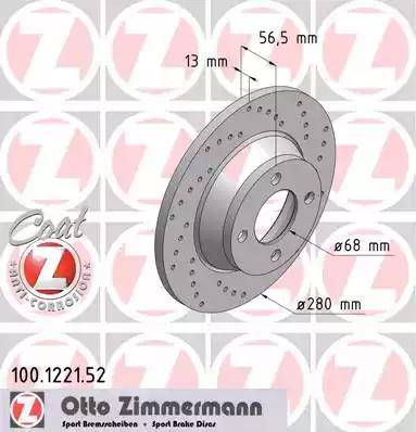 Zimmermann 100.1221.52 - Brake Disc autospares.lv