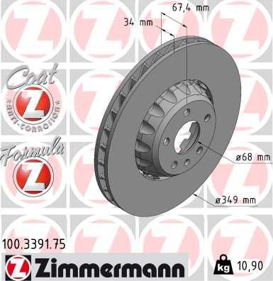 Zimmermann 100.3391.75 - Brake Disc autospares.lv