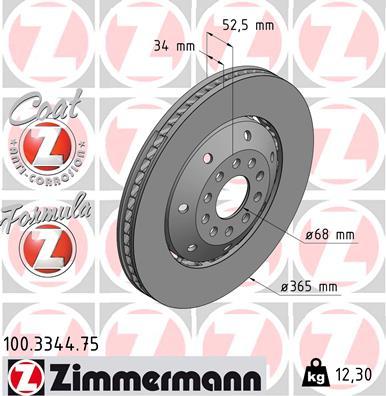 Zimmermann 100.3344.75 - Brake Disc autospares.lv