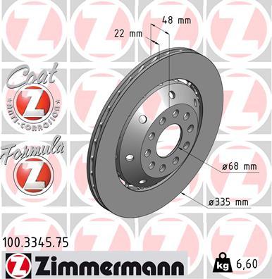 Zimmermann 100.3345.75 - Brake Disc autospares.lv