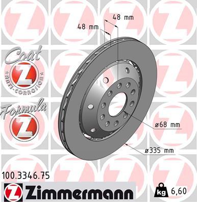 Zimmermann 100.3346.75 - Brake Disc autospares.lv