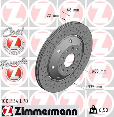 Zimmermann 100.3341.70 - Brake Disc autospares.lv