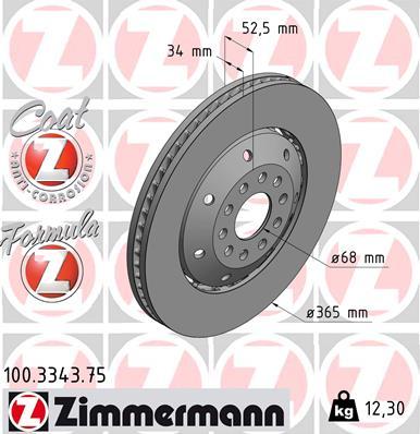 Zimmermann 100.3343.75 - Brake Disc autospares.lv