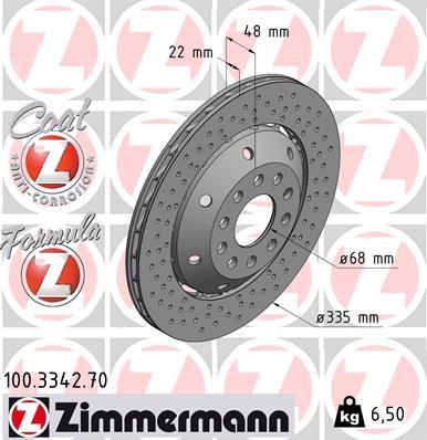 Zimmermann 100.3342.70 - Brake Disc autospares.lv